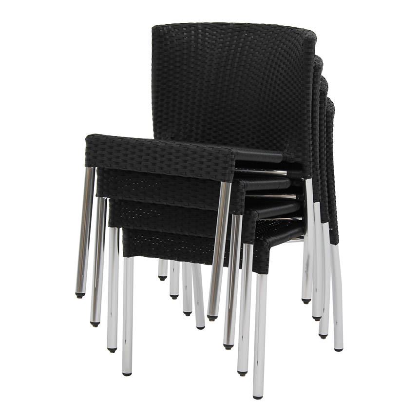 Gerald Black 5Piece Patio Set w/10mm Glass Top El Dorado Furniture